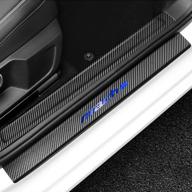 🚗 boyuer carbon fibre welcome pedal protector for ford mustang mach-e (2021-2022) - 4pcs - blue logo