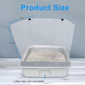 img 3 attached to 🐾 3-Pack Transparent Cat Litter Box Splash Guard - 15"x 11.5" Pee Shield to Contain Litter in Box, Easy-to-Clean