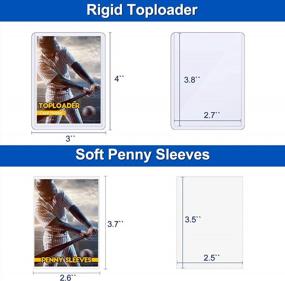 img 3 attached to 100 Toploaders And 100 Clear Sleeves, Sooez 35 PT Toploaders Card Protectors, 3" X 4" Hard Plastic Card Sleeves Baseball Card Protector, Topload Card Holder Case For Collectible Trading Cards, MTG