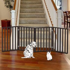 img 1 attached to 🐾 Petmaker's Stylish & Versatile Pet Gate Collection: Freestanding Wooden Indoor Dog Fences for Doorways, Stairs or the House