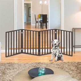 img 4 attached to 🐾 Petmaker's Stylish & Versatile Pet Gate Collection: Freestanding Wooden Indoor Dog Fences for Doorways, Stairs or the House