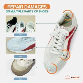 img 1 attached to Черный самоклеящийся комплект для ремонта обуви - быстрое исправление отверстий для пятки, носка и подошвы | Клей для обуви и блистерные патчи в комплекте | Защита пятки от повреждений обуви