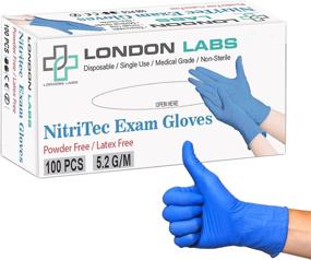 img 4 attached to London Labs Nitritec Gloves 5.2 Mil – Latex Free, Powder Free, and Disposable