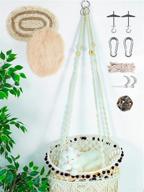 🐱 luxe cat macrame hammock: hanging cat hammock chair for big cats, boho cat swing bed with catnip cushion and scratching mat logo