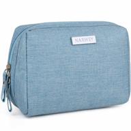small sky blue makeup bag by narwey - perfect for purse travel & mini cosmetic storage! logo