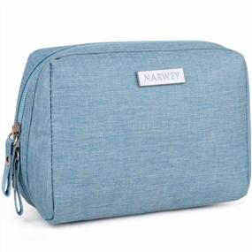 img 4 attached to Small Sky Blue Makeup Bag By Narwey - Perfect For Purse Travel & Mini Cosmetic Storage!