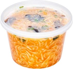 img 1 attached to Asporto Microwavable To-Go Container - BPA Free Round Soup Container with Clear Lid - Catering & Takeout - 16 oz - Clear Plastic - Disposable - 100ct Box - Restaurantware