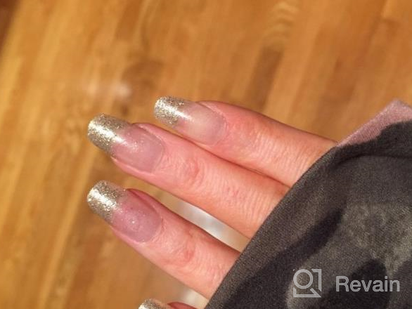img 1 attached to Get Glamorous With LIARTY'S 24Pcs Silver Glitter French False Nails Kit review by Sean Castator