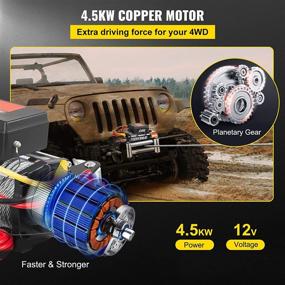 img 2 attached to VEVOR Truck Winch 12000lbs: Remote Control Electric Winch for UTV ATV, Jeep & Wrangler
