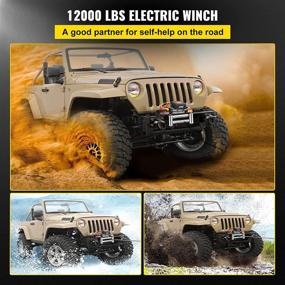 img 3 attached to VEVOR Truck Winch 12000lbs: Remote Control Electric Winch for UTV ATV, Jeep & Wrangler