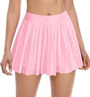 womens pleated tennis skirt with shorts and pockets - athletic golf and workout sports casual skort logo