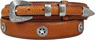 authentic bison ranger belt: 1-3/8"(35mm) width tapers to 3/4"(19mm) for a classic western look logo