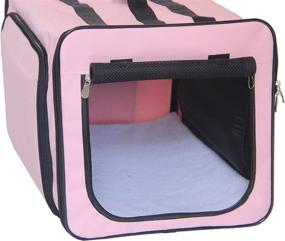 img 1 attached to Capacious Dual-Sided Expandable X-Large Pet Dog Crate Carrier House by PET LIFE - Light Blue, Lightweight and Collapsible