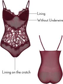 img 1 attached to Kitty Kitty Through Lingerie Babydoll Bodysuit Women's Clothing : Lingerie, Sleep & Lounge