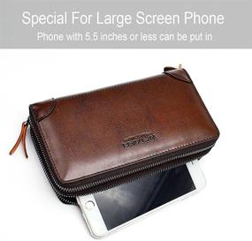 img 3 attached to Clutch Handbag Leather Zipper Business Men's Accessories : Wallets, Card Cases & Money Organizers