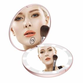 img 3 attached to Get Flawless Anywhere With Benbilry LED Lighted Travel Makeup Mirror - Rose Gold