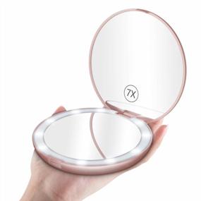 img 4 attached to Get Flawless Anywhere With Benbilry LED Lighted Travel Makeup Mirror - Rose Gold
