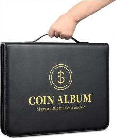 img 3 attached to Coin Collection Holder Album For Collectors - 310 Pockets, Zipper & Handle | MUDOR