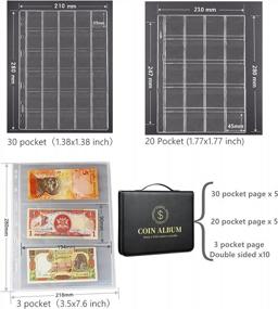 img 1 attached to Coin Collection Holder Album For Collectors - 310 Pockets, Zipper & Handle | MUDOR