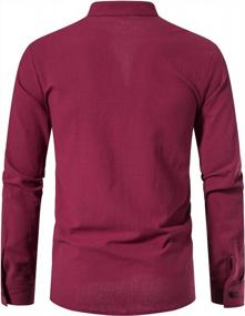 img 2 attached to LucMatton Men'S 100% Cotton Retro Long Sleeve Lace-Up Shirts For Medieval, Viking, Hippie Look