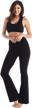 high waisted bootcut yoga pants for women - fold over waistband, cotton spandex blend, ideal for lounge, workout and flare leggings logo