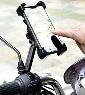 📱 premium motorcycle phone holder mount - secure and durable motorbike handlebar phone mount clamp for one-handed operation - compatible with iphone 12, samsung galaxy s10, and 4.7"-6.8" cellphones - sleek black design логотип