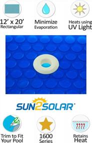 img 3 attached to Sun2Solar 1600 Series 12X20 Прямоугольная крышка для солнечных батарей - комплект из 6 люверсов для подземных и надземных бассейнов