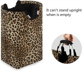 img 2 attached to Leopard Print Laundry Hamper Laundry Basket Dirty Clothes Bag Animal Skin Tiger Foldable Bucket Washing Bin Toys Storage Organizer For College Dorms, Kids Bedroom,Bathroom
