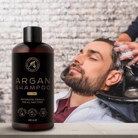 img 2 attached to AROMATIKA Men'S Argan Oil Shampoo - 16,2 жидких унций с натуральными экстрактами для ухода за волосами - восстанавливающая формула для всех типов волос