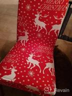 img 1 attached to GoodtoU Chair Covers For Dining Room Christmas Stretch Dining Chair Protector Slipovers Christmas Decorations (Set Of 4,Snowman) review by Brian Rogers