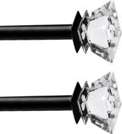 карниз qiteri для окон от 72 до 144 дюймов, диаметр 3/4 дюйма, набор одинарных стержней для обработки окон с акриловыми алмазными наконечниками, никель, 2 упаковки (черный, 72-144 дюймов, 2 упаковки) логотип