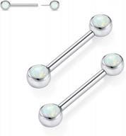 unique g23 titanium nipple rings with cz/opal - perfect for men and women nipple piercings! logo