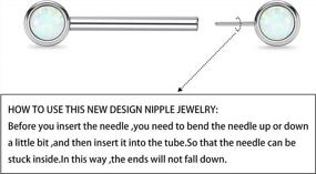 img 3 attached to Unique G23 Titanium Nipple Rings With CZ/Opal - Perfect For Men And Women Nipple Piercings!