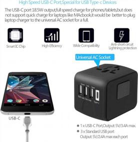 img 1 attached to Global Power Port: JMFONE Universal Travel Adapter With 4 USB Ports And Type-C Compatible In 170 Countries