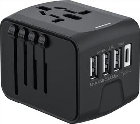 img 4 attached to Global Power Port: JMFONE Universal Travel Adapter With 4 USB Ports And Type-C Compatible In 170 Countries