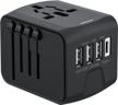 global power port: jmfone universal travel adapter with 4 usb ports and type-c compatible in 170 countries logo