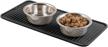 premium quality square pet food and water bowl feeding mat - non-slip, durable silicone placemat for dogs & cats - mdesign linelle collection logo