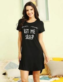 img 2 attached to Women'S Short Sleeve Nightgown Sleep Shirt Cute Print Pajamas Dress Soft Sleepwear