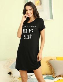 img 1 attached to Women'S Short Sleeve Nightgown Sleep Shirt Cute Print Pajamas Dress Soft Sleepwear