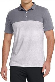 img 4 attached to Men'S Two-Tone Lightweight Golf Polo Shirts: Short Sleeve Casual Work And Athletic T-Shirts By Aiyino