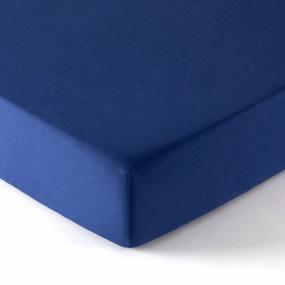img 4 attached to Ультрамягкий комплект простыней для кроватки TILLYOU из микрофибры для мальчиков и девочек темно-синего цвета