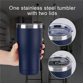 img 1 attached to 20Oz Navy Blue Lifecapido Tumbler: Double Wall Vacuum Insulated, Durable Powder Coated Travel Mug For Hot & Cold Drinks!