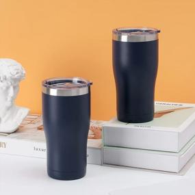 img 3 attached to 20Oz Navy Blue Lifecapido Tumbler: Double Wall Vacuum Insulated, Durable Powder Coated Travel Mug For Hot & Cold Drinks!