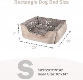 img 3 attached to JOEJOY Rectangle Dog Bed For Large Medium Small Dogs Machine Washable Sleeping Dog Sofa Bed Non-Slip Bottom Breathable Soft Puppy Bed Durable Orthopedic Calming Pet Cuddler, Multiple Size, Beige