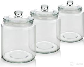 img 3 attached to Versatile 3 Pc 30oz Glass Storage Jar Set: Airtight Food Jars for Pantry & Countertop