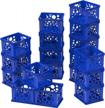 blue mini storage crates by storex, 6.75 x 5.8 x 4.8", case of 18 (63102u18c) logo