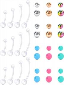 img 4 attached to 14G 1&1/2 Inch Length Flexible Bioplast Pregnancy Maternity Navel Retainer Belly Button Rings Body Piercing Varied Style