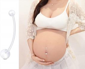 img 2 attached to 14 г, 1 и 1/2 дюйма, длина, гибкий биопласт, для беременных, для беременных, фиксатор пупка, кольца для пупка, пирсинг, разнообразный стиль