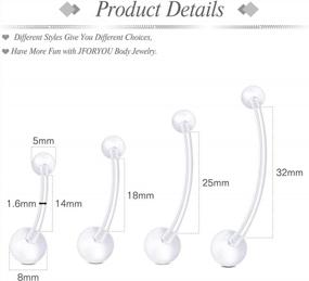 img 3 attached to 14G 1&1/2 Inch Length Flexible Bioplast Pregnancy Maternity Navel Retainer Belly Button Rings Body Piercing Varied Style