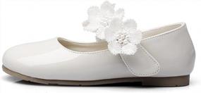 img 1 attached to Chiximaxu Girls Off-White Mary Jane Flat Shoes With Strap